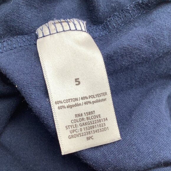 365Kids From Garanimals Girls Blue Short Sleeve Crew Neck Graphic Tee Size 5 - Picture 4 of 6